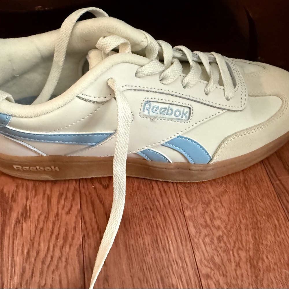 Reebok White and Light Blue Athletic Shoes